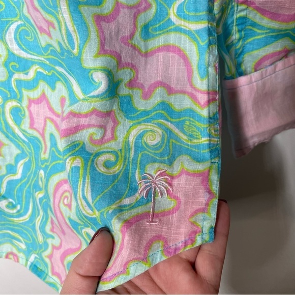 Lilly Pulitzer Resort Fit Seahorse Button Down Top Xsmall - Picture 4 of 6